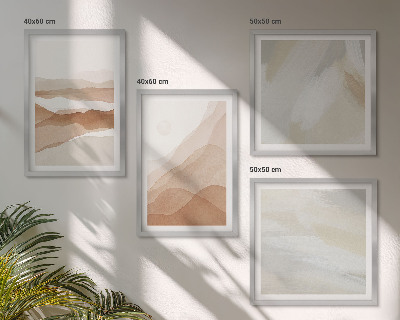 Wall art set Abstract brown landscapes