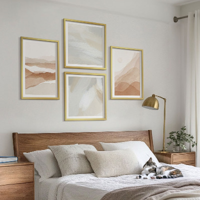 Wall art set Abstract brown landscapes