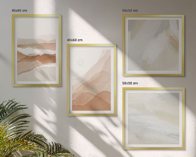 Wall art set Abstract brown landscapes