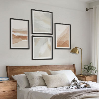 Wall art set Abstract brown landscapes
