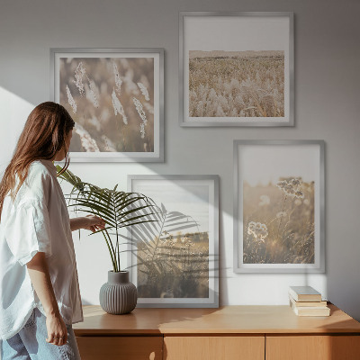 Multi-piece wall decor set Landscape grass flowers warmth