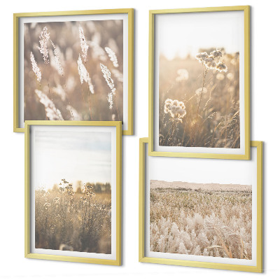Multi-piece wall decor set Landscape grass flowers warmth
