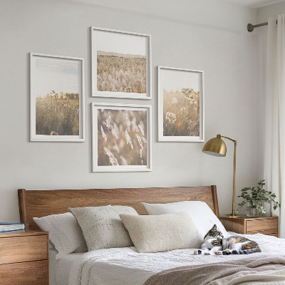 Multi-piece wall decor set Landscape grass flowers warmth
