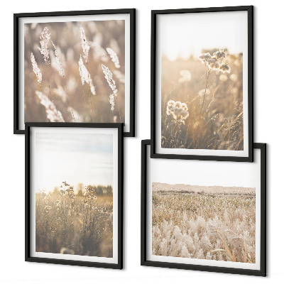 Multi-piece wall decor set Landscape grass flowers warmth