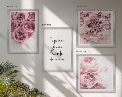 Multi-piece wall decor set Flowers bouquets of roses home inscription