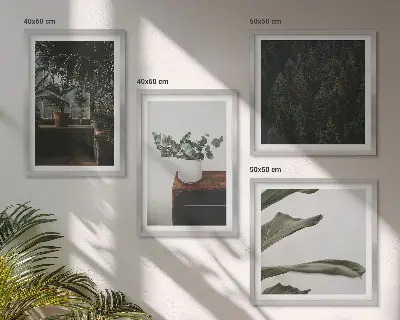 Rustic potted plants wall art set of 4 pieces