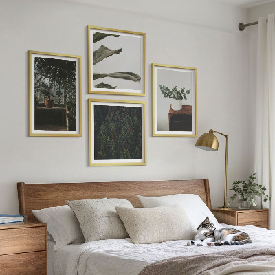 Set of 4 wall art pieces Rustic potted plants