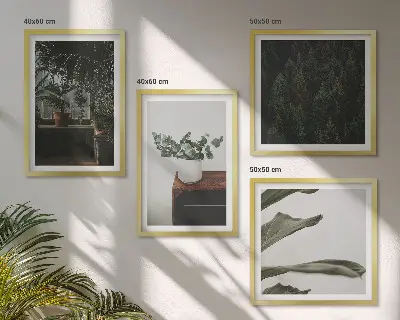 Rustic potted plants wall art set of 4 pieces