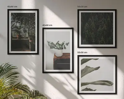 Rustic potted plants wall art set of 4 pieces