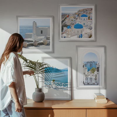 Multi-piece wall decor set White Sea buildings Greece