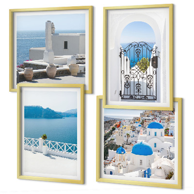 Multi-piece wall decor set White Sea buildings Greece