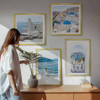 Multi-piece wall decor set White Sea buildings Greece