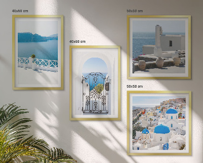Multi-piece wall decor set White Sea buildings Greece