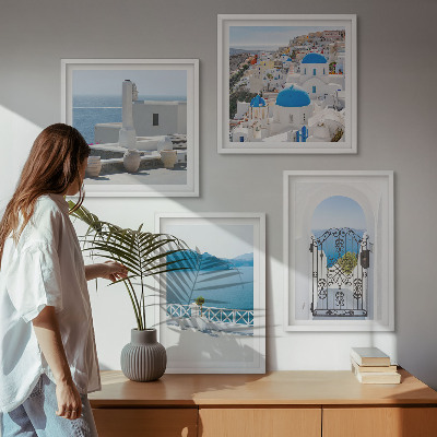 Multi-piece wall decor set White Sea buildings Greece