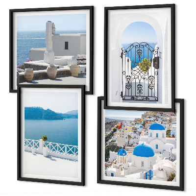 Multi-piece wall decor set White Sea buildings Greece