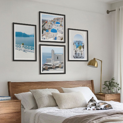Multi-piece wall decor set White Sea buildings Greece