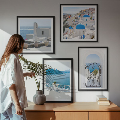 Multi-piece wall decor set White Sea buildings Greece