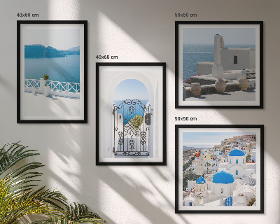 Multi-piece wall decor set White Sea buildings Greece