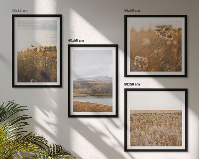 Set of 4 wall art pieces Landscapes meadows mountains lake