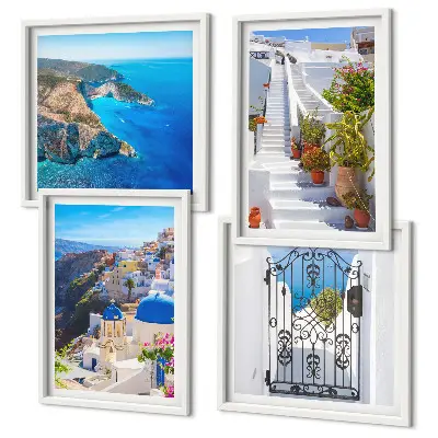 Santorini Greek architecture wall art set Oia scenery prints
