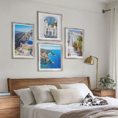 Wall art set Santorini Greek Architecture Oia