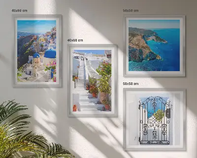 Santorini Greek architecture wall art set Oia scenery prints