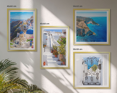 Wall art set Santorini Greek Architecture Oia