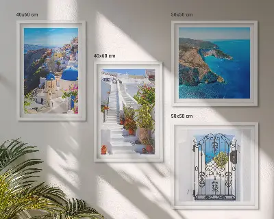 Santorini Greek architecture wall art set Oia scenery prints