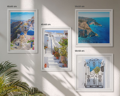 Wall art set Santorini Greek Architecture Oia