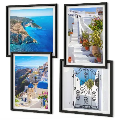 Santorini Greek architecture wall art set Oia scenery prints