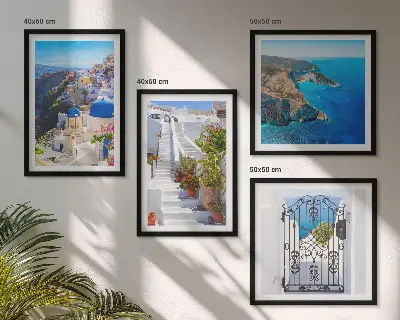 Santorini Greek architecture wall art set Oia scenery prints