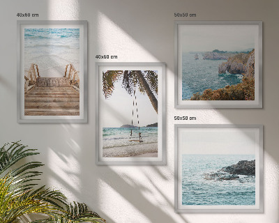 Multi-piece wall decor set Stairs beach sea view swing