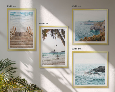 Multi-piece wall decor set Stairs beach sea view swing