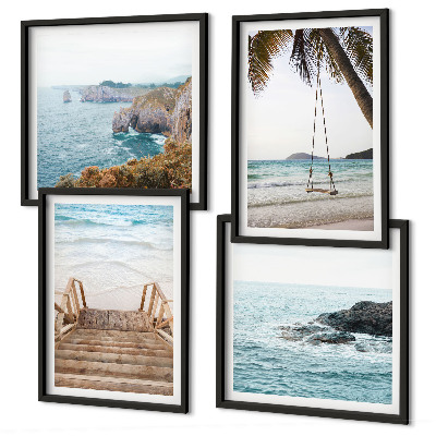 Multi-piece wall decor set Stairs beach sea view swing