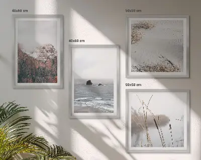 Abstract Waves Wall Art set of 4 gray pastel prints