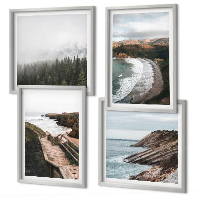 Multi-piece wall decor set Cliff views, beach landscapes