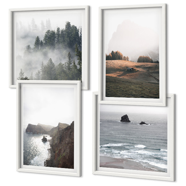 Wall art set Landscapes of mountains and sea