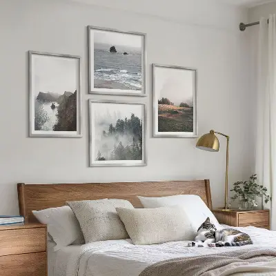 Wall art set landscapes of mountains and the sea