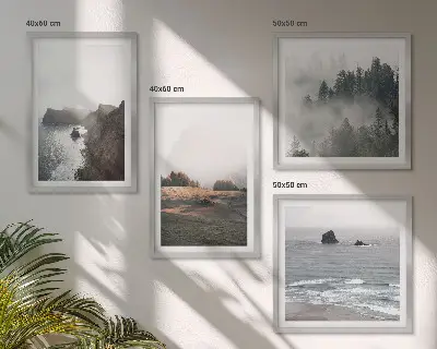 Wall art set landscapes of mountains and the sea