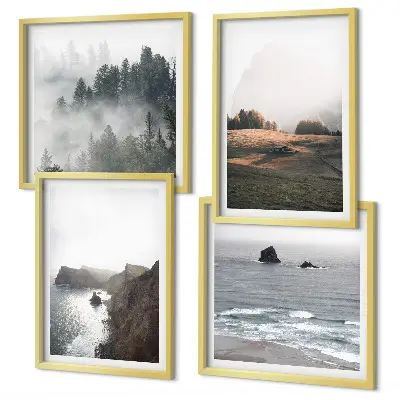 Wall art set landscapes of mountains and the sea