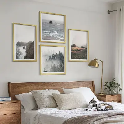 Wall art set landscapes of mountains and the sea