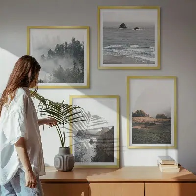 Wall art set landscapes of mountains and the sea