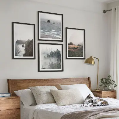 Wall art set landscapes of mountains and the sea