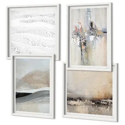 Set of 4 wall art pieces Abstract earth patterns