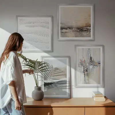 Set of 4 wall art pieces Abstract earth patterns