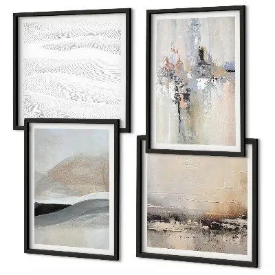 Set of 4 wall art pieces Abstract earth patterns