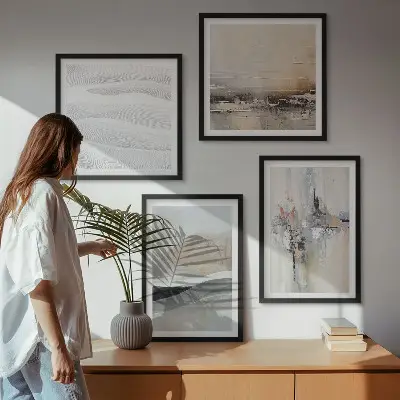 Set of 4 wall art pieces Abstract earth patterns