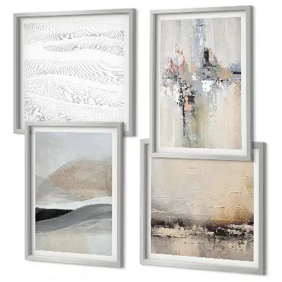 Set of 4 wall art pieces Abstract earth patterns