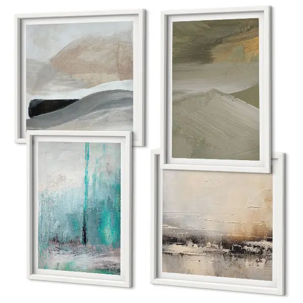 Abstract wall art set painted decorative accents