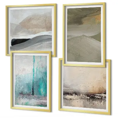 Abstract wall art set painted decorative accents